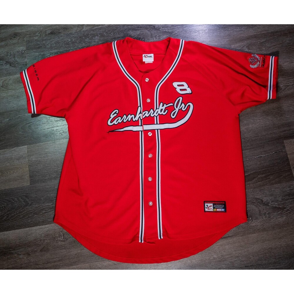 Dale Earnhardt Jr Shirt S Mens Red NASCAR Auto Racing Chase Button Front Jersey